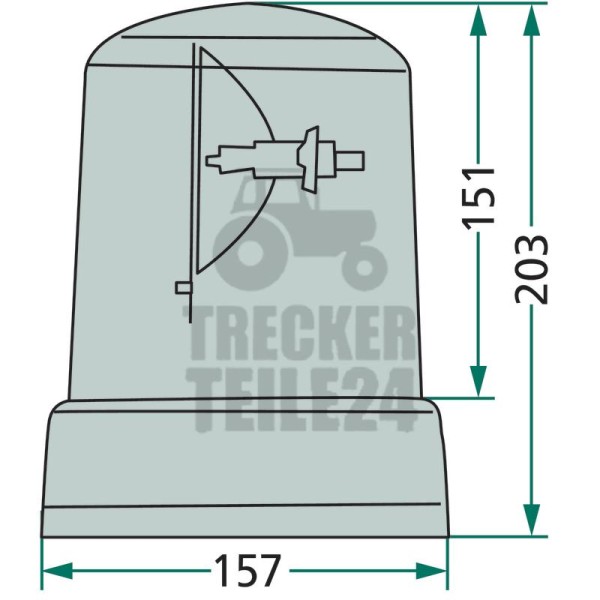 Rundumkennleuchte, H: 203mm, Ø157mm 12V