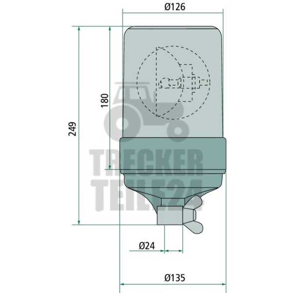 Rundumkennleuchte, H: 249mm, Ø135mm 24V